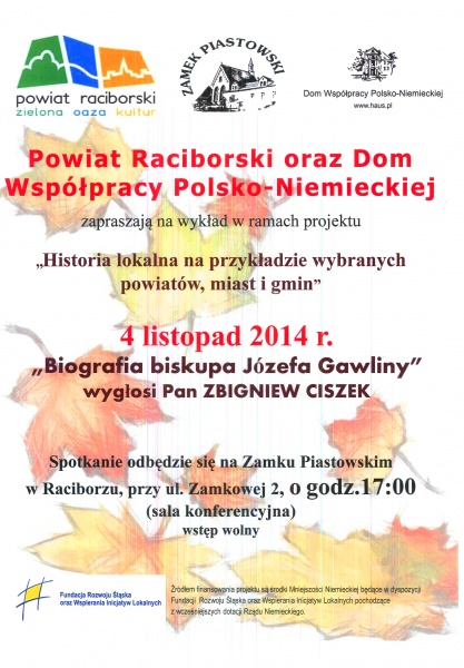 Biografia biskupa Józefa Gawliny, 29.10.2014 r.