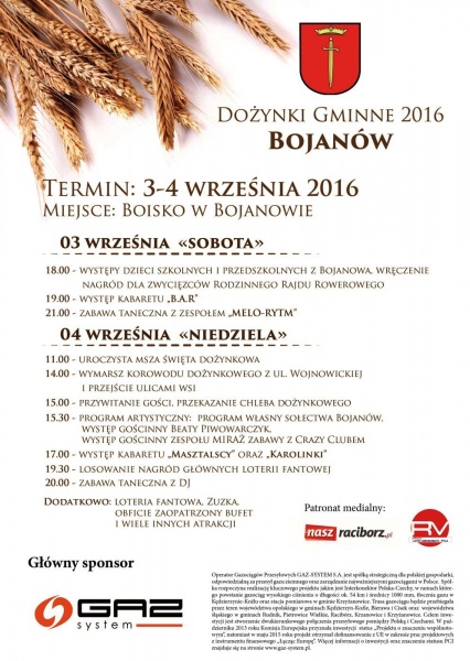 Dożynki Gminne 3 - 4 września 2016