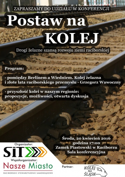 Konferencja „Postaw na kolej” już wkrótce na zamku - 18.4.2016 r.