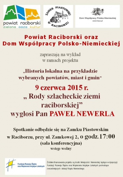 Rody szlacheckie ziemi raciborskiej (1) - 26.5.2015 r