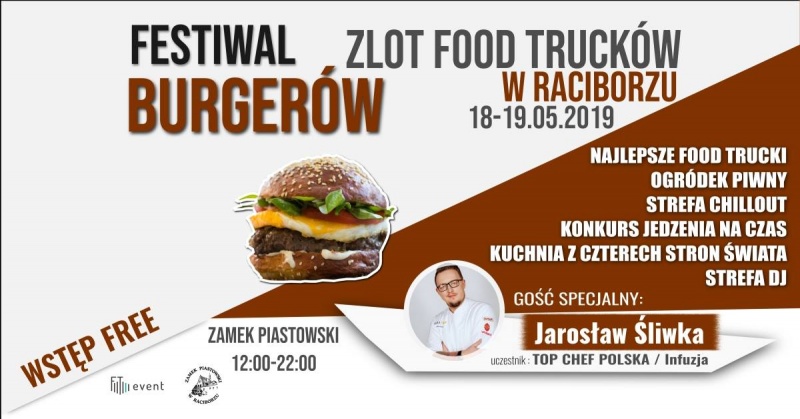 Zlot Food Trucków połączony z Festiwalem Burgerów wkrótce na Zamku Piastowskim